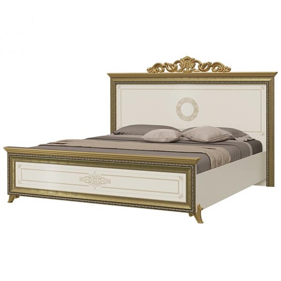 Кровать 1800 Версаль СВ-04ШК с короной цвет слоновая кость