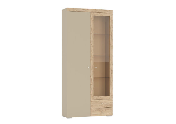 Шкаф 2-х дверный со стеклом и двумя ящиками ПАЛЕРМО 6-87002
