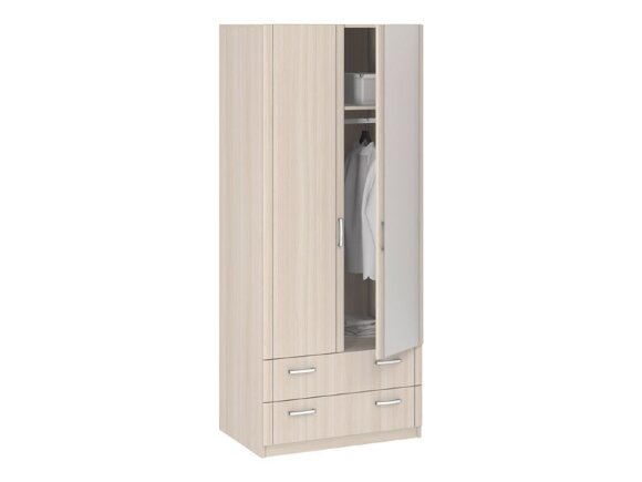 Шкаф 2-х дверный с ящиками с зеркалом Лотос 8.024