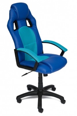 Кресло руководителя Т 09 Синий-голубой