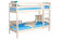 Двухъярусная кровать Соня с прямой лестницей вариант 9 Белая